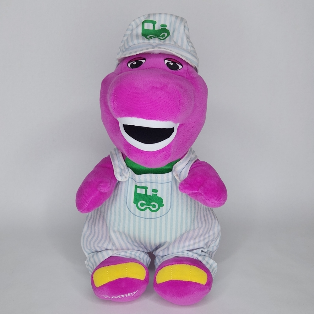 Barney Train Conductor Plush Dinosaur
